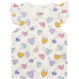 Hellobaby Basic Kız Kalp Desenli Atlet T-Shirt Kız Bebek - Ekru - 3 Yaş
