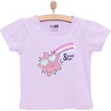 HelloBaby Basic Kız Kayan Yıldız Baskılı T-Shirt Kız Bebek - Lila - 9 Ay