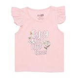 HelloBaby Basic Kız Kelebek ve Papatya Baskılı Atlet T-shirt Kız Bebek