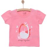 HelloBaby Basic Kız Kuğu Baskılı T-Shirt Kız Bebek - Koyu Pembe - 6 Ay