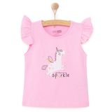 HelloBaby Basic Kız Melek Unicorn Baskılı Atlet T-shirt Bebek - Pembe