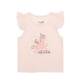 HelloBaby Basic Kız Melek Unicorn Baskılı Atlet T-shirt Kız Bebek