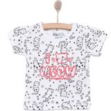 HelloBaby Basic Kız Meow Desenli T-Shirt Kız Bebek - Beyaz - 1,5 Yaş