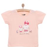 HelloBaby Basic Kız Tavşan Baskılı T-Shirt Kız Bebek - Somon - 2 Yaş