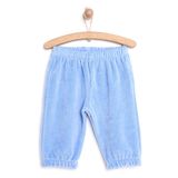 HelloBaby Basic Paça Lastikli Erkek Bebek Mavi Kadife Eşofman Alt
