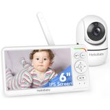 HelloBaby Bebek Monitörü 6 inç Dünya İlk IPS Ekranlı 30 Saat Pil, Uzaktan Pan/Tilt/Zoom Kamera, WiFi Video Bebek Monitörü Kamera ve Ses, ECO, VOX, 2 Yönlü Konuşma, Gece Görüşü, 1000 ft, Taşınabilir