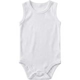 HelloBaby, Beden: 3 AY Unisex Pamuklu Body, Bisiklet Yaka, Atlet Kol, Beyaz Zıbın,%100 Örme Pamuk, Unisex Beyaz Body Çıtçıtlı Bisiklet Yaka Atlet Kol
