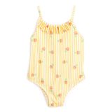 HelloBaby Çizgili Ananas Desenli Mayo Kız Bebek - Sarı