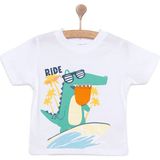 HelloBaby Crocodile Erkek Tshirt Erkek Bebek - Beyaz - 2 Yaş