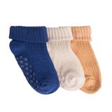 HelloBaby Erkek 3lü Kıvrık Çorap Bebek - Lacivert