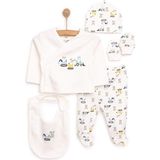 Hellobaby Erkek 5li Askı Hastane Çıkışı Erkek Bebek - Yenidoğan - Ekru