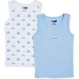 Hellobaby Erkek Bebek 2li Atlet Araba Baskılı Bisiklet Yaka Sleeveless - 1 - 2 Yaş - Açık Mavi