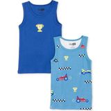 Hellobaby Erkek Bebek 2li Atlet Araba Baskılı Bisiklet Yaka Sleeveless - 2 - 3 Yaş - Mavi