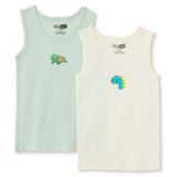 HelloBaby Erkek Bebek 2li Atlet Araba Baskılı Bisiklet Yaka Sleeveless - Yeşil