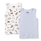 HelloBaby Erkek Bebek 2li Atlet Ayı Baskılı Bisiklet Yaka Sleeveless - Ekru