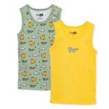 HelloBaby Erkek Bebek 2li Atlet Çiçek Baskılı Bisiklet Yaka - Yeşil