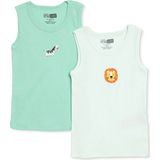 Hellobaby Erkek Bebek 2li Atlet Dinozor Baskılı Bisiklet Yaka Sleeveless - 18 - 24 Ay - Yeşil Kelebek