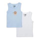 HelloBaby Erkek Bebek 2li Atlet Hayvan Baskılı Sleeveless - Mavi