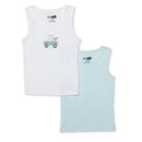 HelloBaby Erkek Bebek 2li Atlet Hayvan Baskılı Sleeveless - Mint