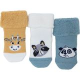 Hellobaby Erkek Bebek 3lü Havlu Çorap Hayvan Baskılı - 3 - 4 Yaş - Mavi