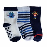 HelloBaby Erkek Bebek 3lü Kaydırmaz Çorap Çizgili - Lacivert