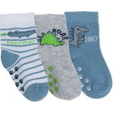 Hellobaby Erkek Bebek 3lü Kaydırmaz Çorap Hayvan Baskılı - 0 - 6 Ay - Açık Mavi