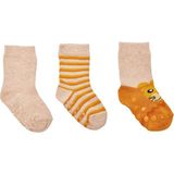 Hellobaby Erkek Bebek 3lü Kaydırmaz Çorap Hayvan Baskılı - 2 - 2,5 Yaş - Gri Melanj