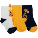 Hellobaby Erkek Bebek 3lü Kaydırmaz Çorap Hayvan Baskılı - 6-12 Ay - Lacivert Mix