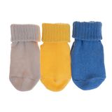 HelloBaby Erkek Bebek 3lü Kıvrık Çorap - Açık Mavi