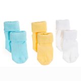 HelloBaby Erkek Bebek 3lü Kıvrık Çorap - Beyaz