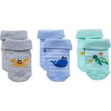 HelloBaby Erkek Bebek 3lü Kıvrık Çorap Mavi 1-2 Yaş -