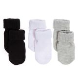 HelloBaby Erkek Bebek 3lü Kıvrık Çorap - Siyah