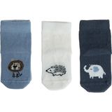 Hellobaby Erkek Bebek 3lü Soket Çorap Hayvan Baskılı - 1 - 2 Yaş - Mavi