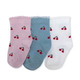 HelloBaby Erkek Bebek 3lü Soket Çorap Meyve Baskılı - Ekru