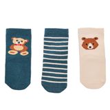 HelloBaby Erkek Bebek 3lü Soket Çorap Puantiye Baskılı - Yeşil