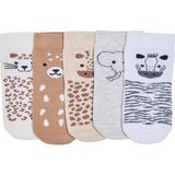 Hellobaby Erkek Bebek 5li Soket Çorap Dinozor Baskılı - 1 - 2 Yaş - Kahverengi - Karışık