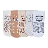 HelloBaby Erkek Bebek 5li Soket Çorap Dinozor Baskılı - Kahverengi
