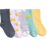 Hellobaby Erkek Bebek 5li Soket Çorap Hayvan Baskılı - 1 - 2 Yaş - Açık Mavi