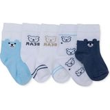 Hellobaby Erkek Bebek 5li Soket Çorap Hayvan Baskılı - 2 - 2,5 Yaş - Açık Mavi