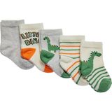 Hellobaby Erkek Bebek 5li Soket Çorap Hayvan Baskılı - 2 - 2,5 Yaş - Gri