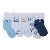 HelloBaby Erkek Bebek 5li Soket Çorap Hayvan Baskılı - Açık Mavi