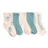 HelloBaby Erkek Bebek 5li Soket Çorap Palmiye Baskılı - Yeşil