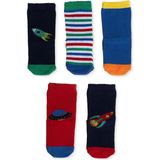 Hellobaby Erkek Bebek 5li Soket Çorap Uzay Baskılı - 3 - 4 Yaş - Lacivert Mix