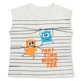 HelloBaby Erkek Bebek Atlet-Tişört Çizgili Bisiklet Yaka Atlet - Ekru