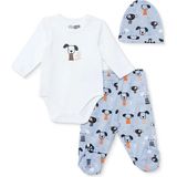 Hellobaby Erkek Bebek Body-Alt-Şapka Hayvan Baskılı Çıtçıtlı Bisiklet Yaka Uzun Kol Patikli - 6 - 9 Ay - Açık Gri