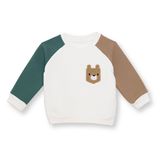 HelloBaby Erkek Bebek Camp Life Sweatshirt Şardonlu Bisiklet Yaka Uzun Kol - Ekru