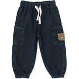 Hellobaby Erkek Bebek Denim Pantolon Ayı Baskılı Bağcıklı Lastikli - Siyah - 9 - 12 Ay