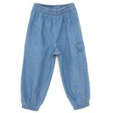 HelloBaby Erkek Bebek Denim Pantolon Bağcıklı Lastikli - Koyu Mavi