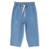 HelloBaby Erkek Bebek Denim Pantolon Bağcıklı Reçme - Mavi