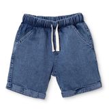 HelloBaby Erkek Bebek Denim Şort Bağcıklı Duble - Mavi